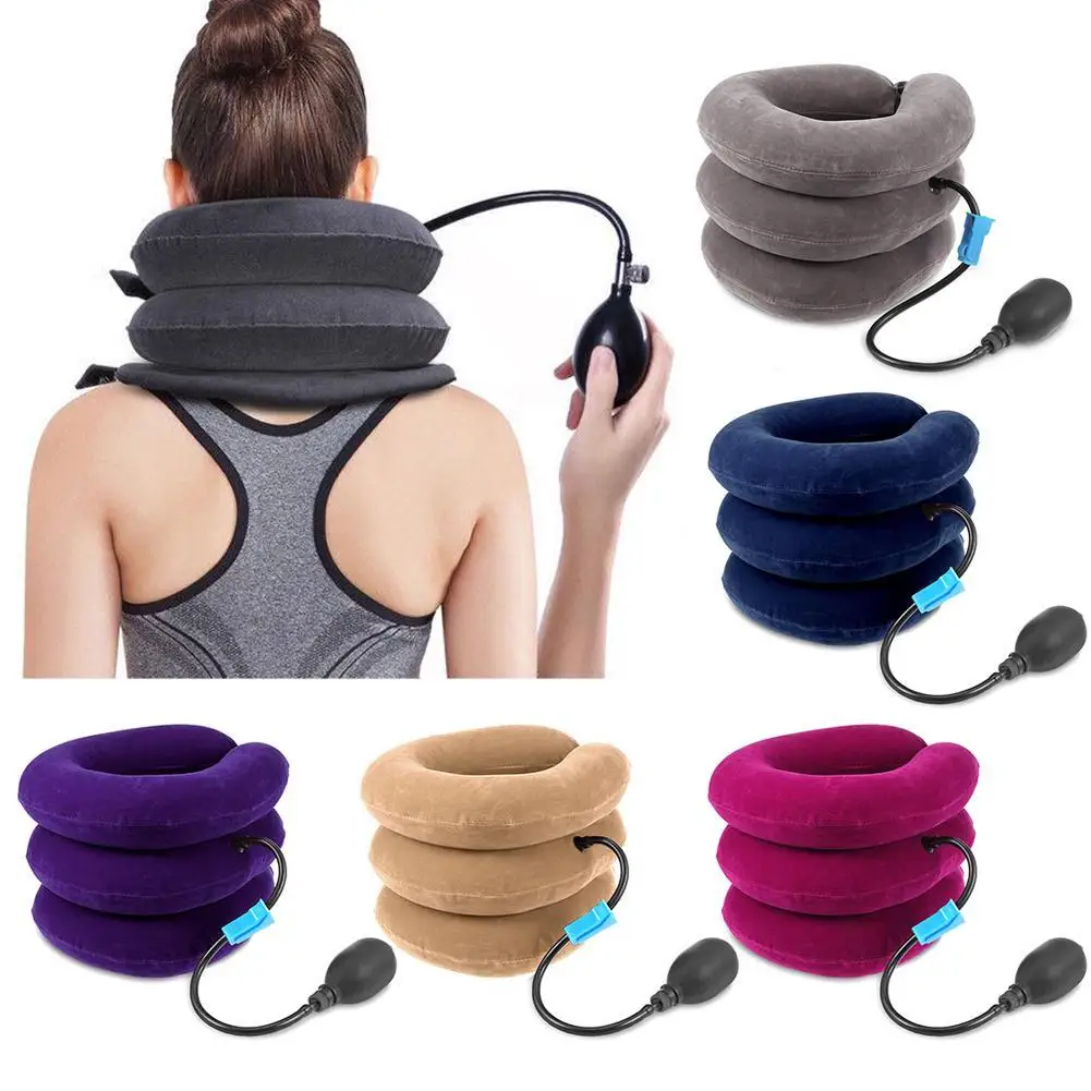 

Household cervical traction device Inflatable men women Cervical vertebra care headhead neck pain relief Support collar Brace