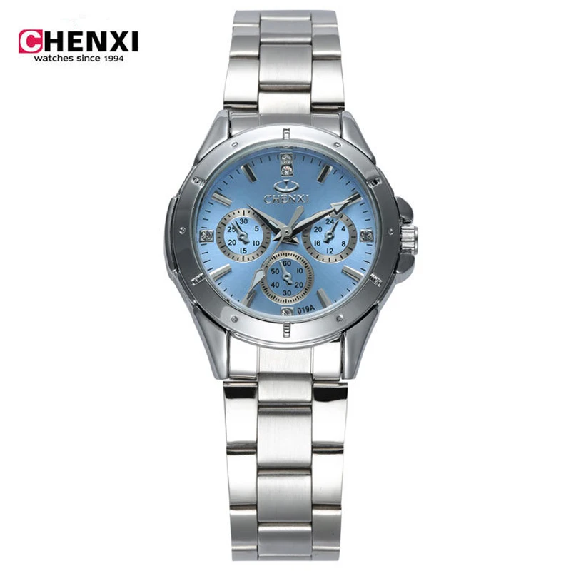 

relogio feminino CHENXI Watches Women Top Brand Luxury Fashion&Casual Full Steel Three Eye Women Rhinestone Watch hours