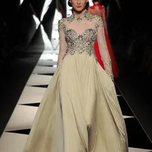 Новые Элегантные платья знаменитостей длиной до пола с блестками, шифоновые вечерние платья с длинными рукавами, изящные платья для выпускного вечера, Veatidos