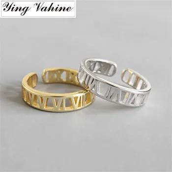 

ying Vahine Ring 925 Sterling Silver Roman Numerals Open Rings for Women bague femme anillos plata 925 para mujer