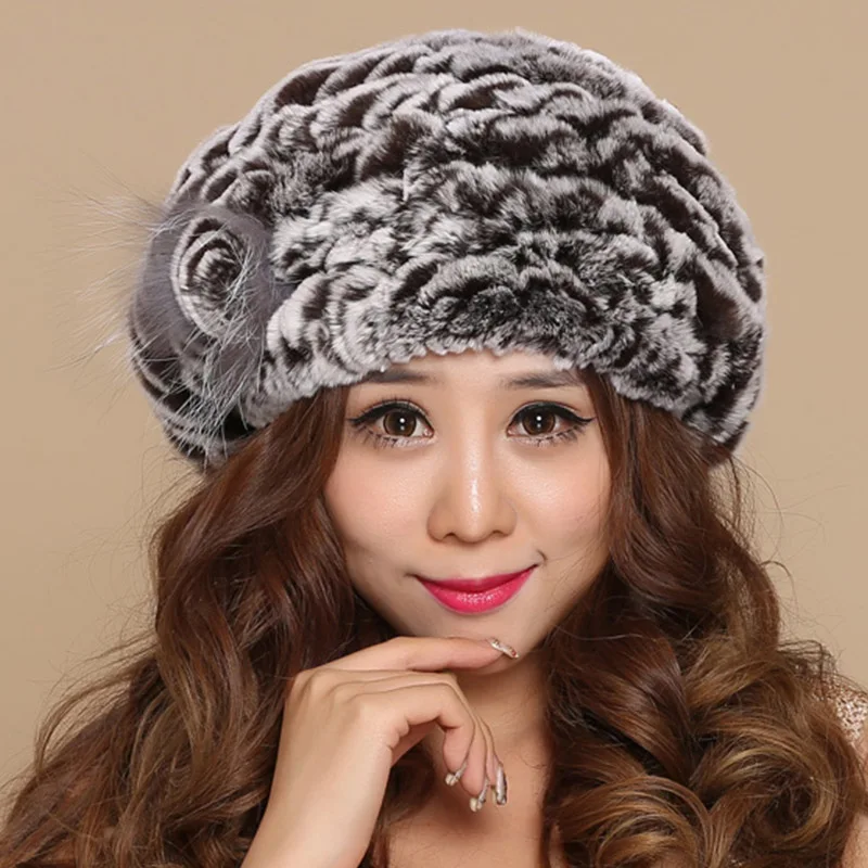 Зимняя женская шапка Btouca gorro feminino inverno Boina с натуральным мехом, женская вязаная меховая шапка, русские женские береты, шапки