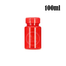 20 шт 100 мл прозрачный красный цвет ПЭТ пустые бутылки с флип бутылки, капсулы/таблетки/порошок/витамин пластиковые бутылки 100cc
