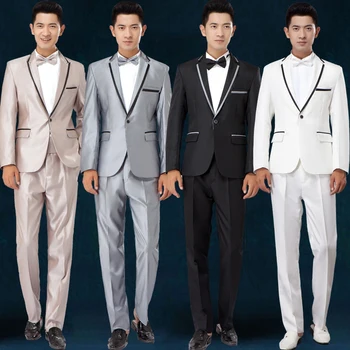 

Plus size Custom Made Slim Fit Groom Tuxedos Groomsmen 2016 Men Wedding Suits Dress Jacket + Pants+Bow Tie