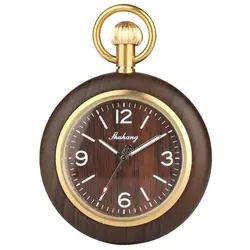 Креативные деревянные часы мужские карманные часы ретро грецкий орех деревянный корпус стандартные круглые циферблат ювелирные