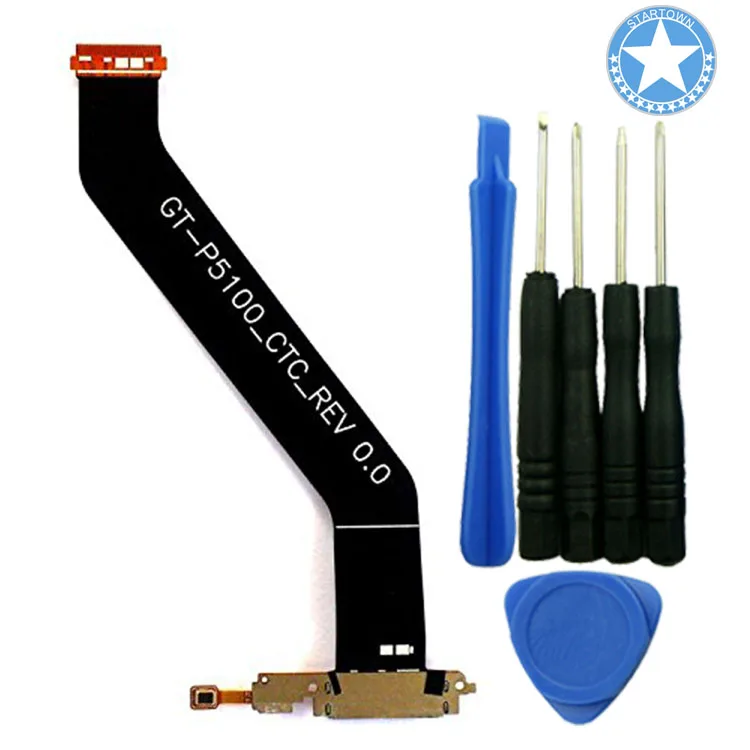 

USB Charging Dock Port Connector Mic Flex Cable Replacement for Samsung Galaxy Tab 2 10.1 P5110 P5100 with Tools