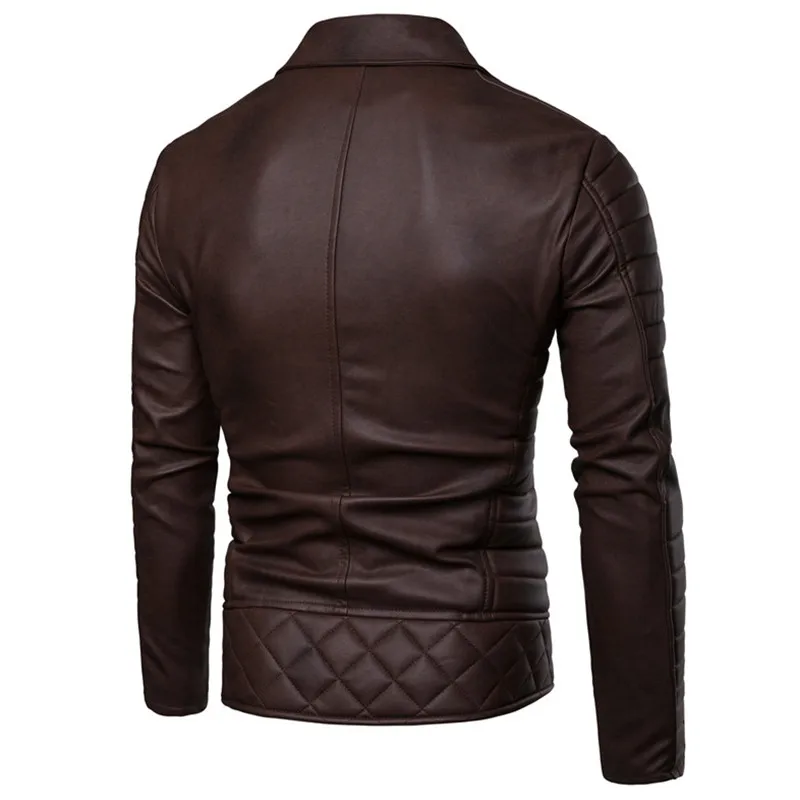 Куртка Мужская Новая мужская мода повседневная с длинными рукавами мотоциклетный меховой кожаный жакет Slim Fit мужские зимние пальто