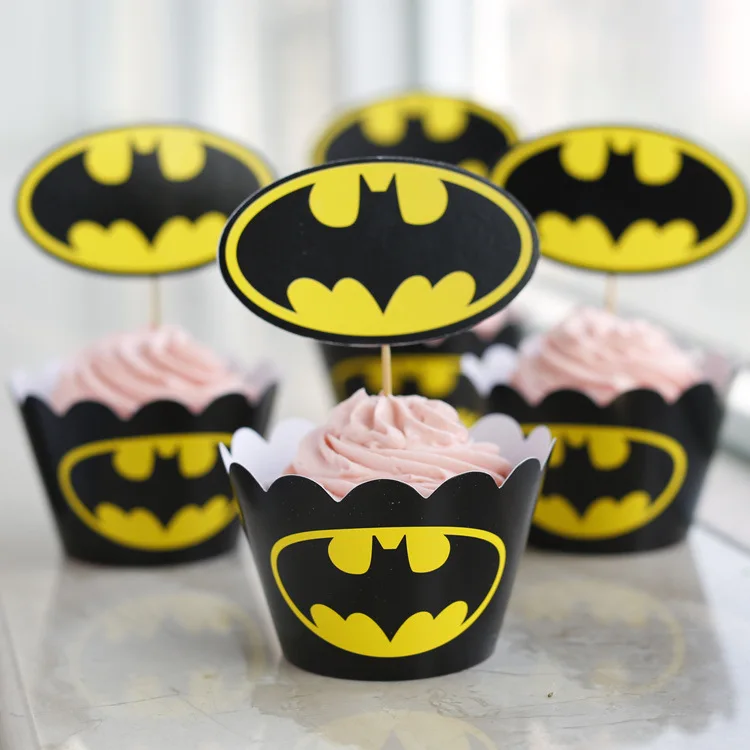 24pcsset event party supplies wedding decoration cupcake wrappers batman kid birthday party cup cake - Party Decoration Stores 24pcsset event party supplies wedding decoration cupcake wrappers batman kid birthday party cup cake - Party Decoration Stores