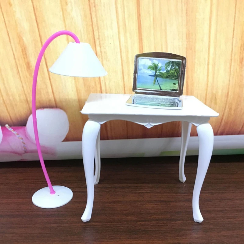 4pcs Mini Doll Furniture Toy Set Desk Lamp Laptop Computer Chair Doll House Accessories for Doll Kids Girls Gift Play House Toys 4pcs Mini Doll Furniture Toy Set Desk Lamp Laptop Computer Chair Doll House Accessories for Doll Kids Girls Gift Play House Toys