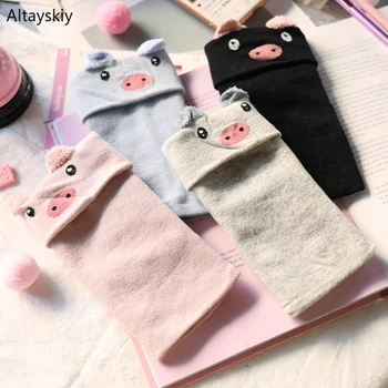 

Gloves Women Lovely Half-fingered Winter Knitted Cute Kawaii Sweet Lovely Girls Students Leisure All-match Warm Soft Womens New