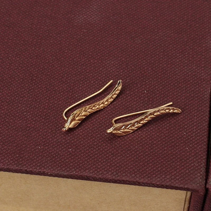 MISANANRYNE Винтажные Ювелирные изделия изысканное золото/серебро лист сережки современные красивые перо серьги гвоздики для женщин Brincos