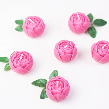 

(Pack Of 15Pcs Candles) Pink Rose Flower Candles In Gift Box Wedding Party Favor Guest Gift Present Wedding Cake Topper Decor