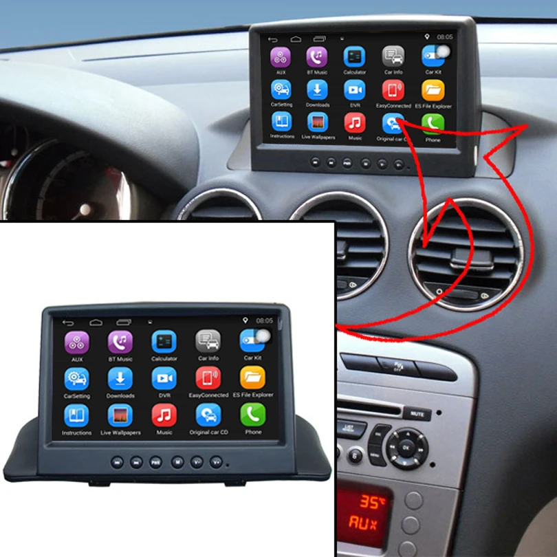 7 inch Android Capacitance Touch Screen Car Media Player for Peugeot