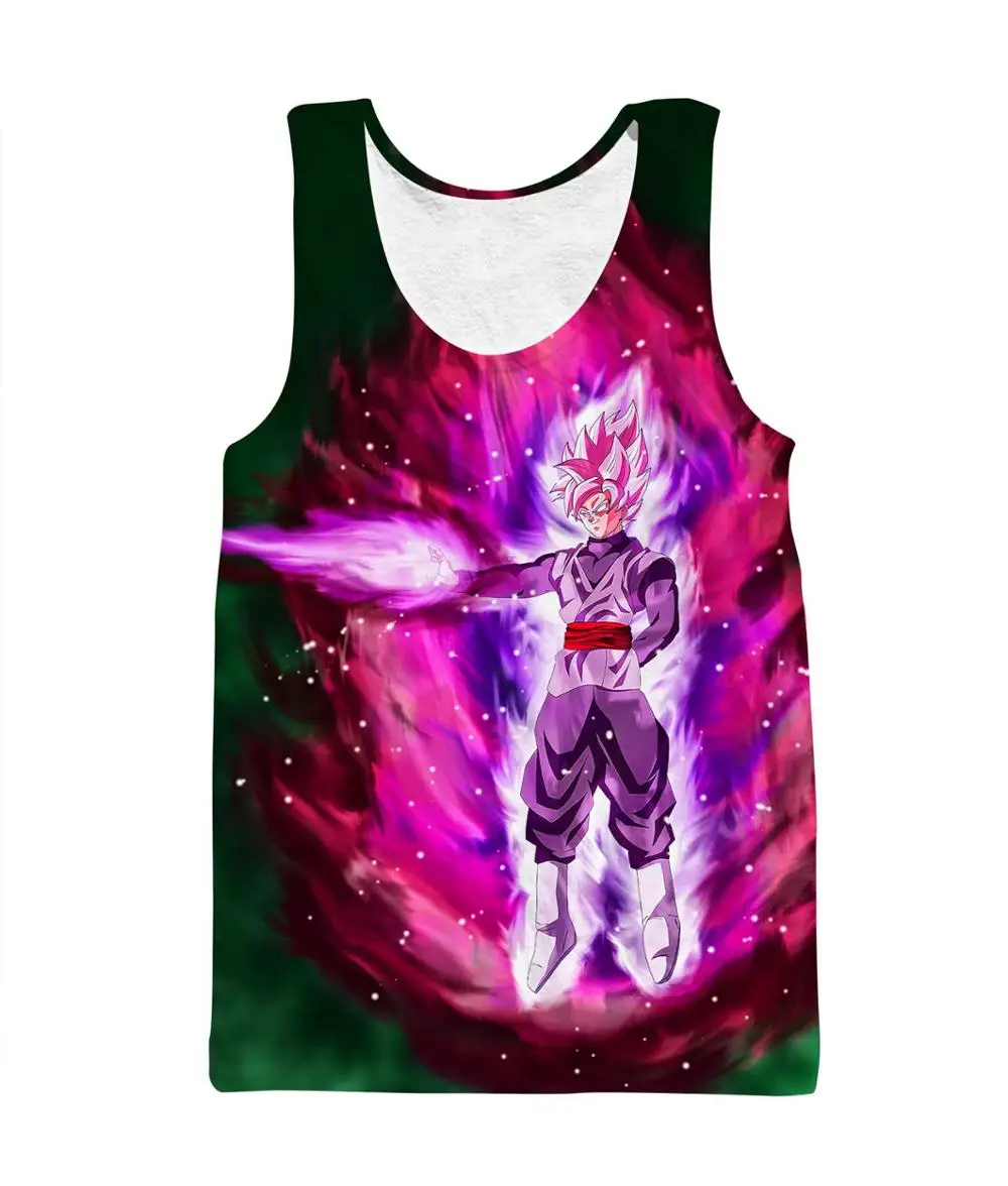 Многоцветный AC& DBZ, мужской и женский топ без рукавов, супер черный и Гоку 3D принт, топ без рукавов, летние майки - Цвет: Многоцветный