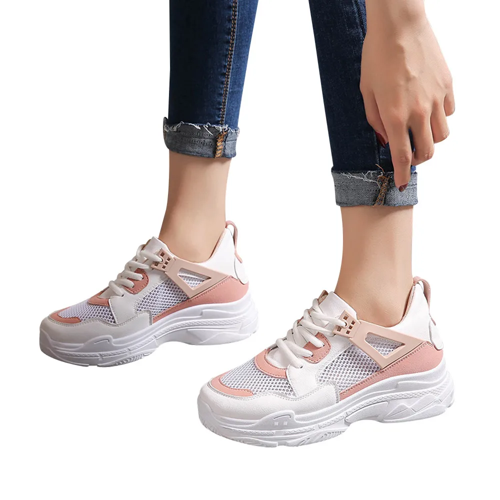 

YOUYEDIAN Women' Caual Outdoor Thick soled Breathable Hollow Baotou Mesh Sneakers zapatos de mujer con tacon fiesta con tac#G35