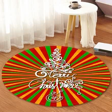 Рождественская серия нескользящий водонепроницаемый домашний коврик кухонные коврики праздничное украшение для дома мультфильм круглый ковер в зал мягкий фланелевый