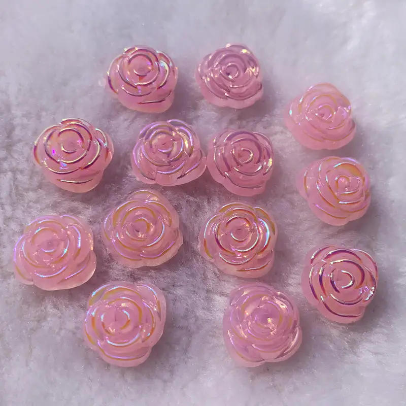 14mm Flat Back Resins Cabochon Scrapbook 3D Resin Rose Flower Fit Phone