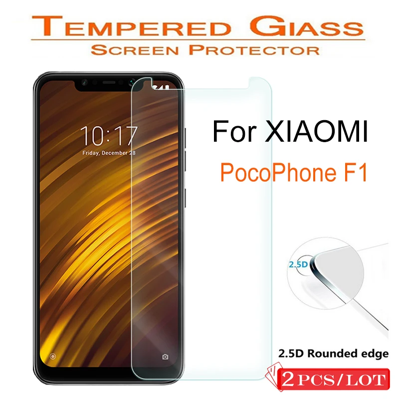 2 шт Премиум Закаленное стекло для Xiaomi POCOPHONE F1 защита экрана прозрачная закаленная защитная Пленка чехол для POCOPHONE F1 стекло