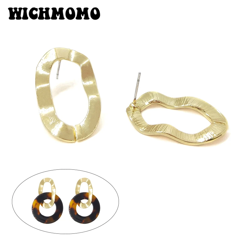 

2019 New Fashion 27*16mm 6pieces High Quality Zinc Alloy Rectangle Earring Base Connectors for DIY Earring Jewelry Accessories