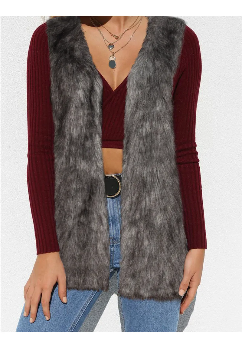 Women's autumn and winter new imitation fur sleeveless shirt vest European and American fashion fashion explosion models women's vest wild (9)