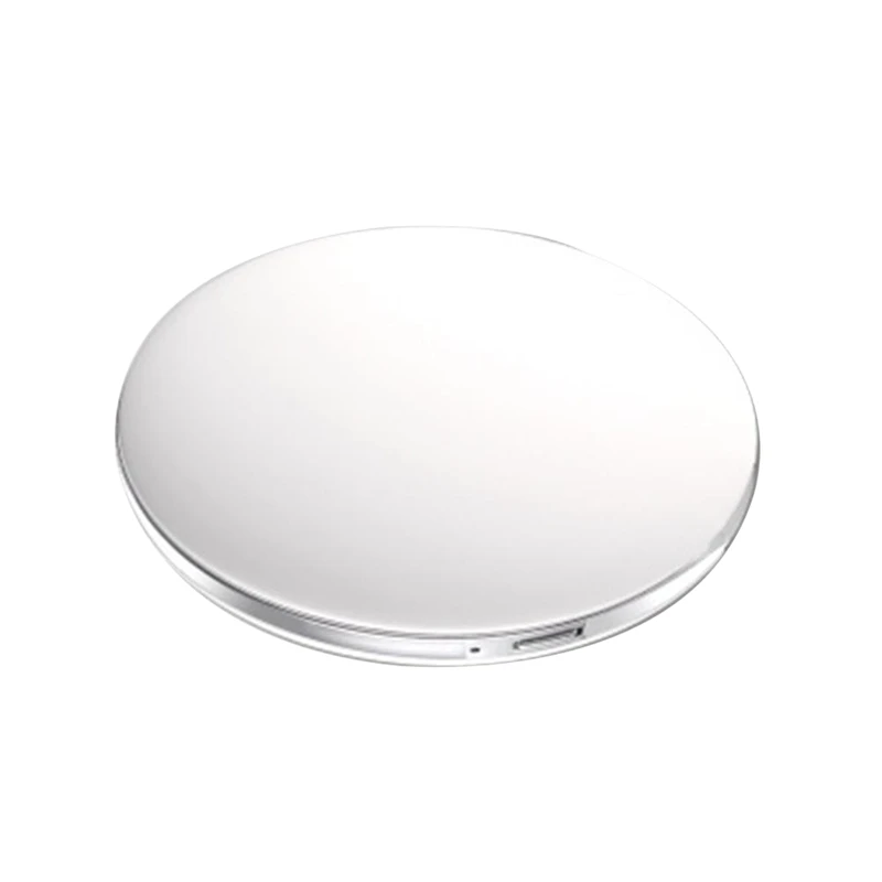 Светодиодный светильник, мини компактное зеркальце для макияжа, карманное косметическое зеркало для лица и губ, переносной светильник, зеркало, 1X/5X Увеличительное складное - Цвет: White