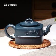 190cc подлинный исинский Чайник Китайский Здоровый фиолетовый глина мастер все ручной работы бутик четверка бамбуковый штатив горшок нестандартный чайник