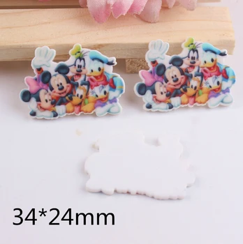 

30pcs Flatback Resin cartoon mickey minnie Character Planar Resin DIY Craft Accessories B-82