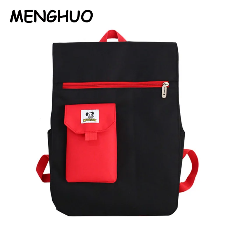 

Menghuo Clamshell Hit Color Women's Backpack New Fashion High Quality Student Bag Large Capacity Casual Wild Travel Backpack