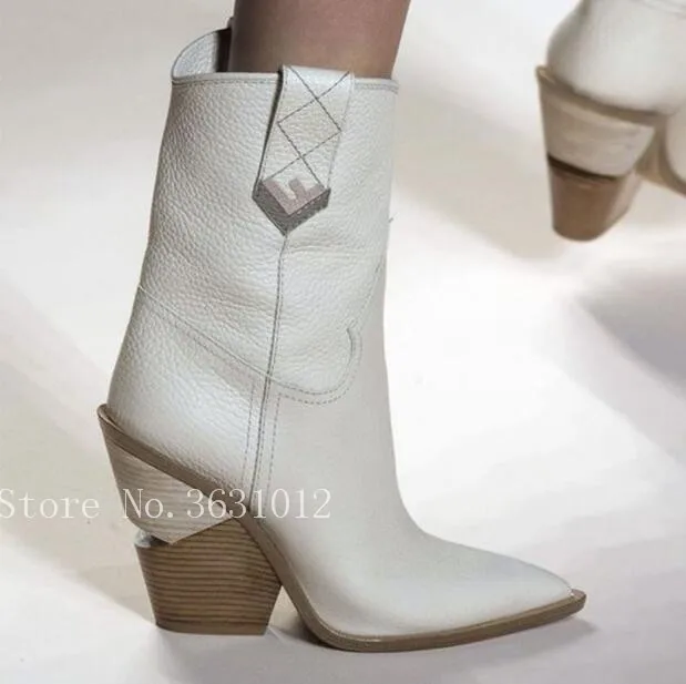 As Mi mollet Cuir 42 Chunky Western Piste Pic Bleu as En Véritable Femmes Talons Point Taille Cowboy Grande Pic Rose Bootas Toe Bottes Chaussures Cales ZwulOkiPXT