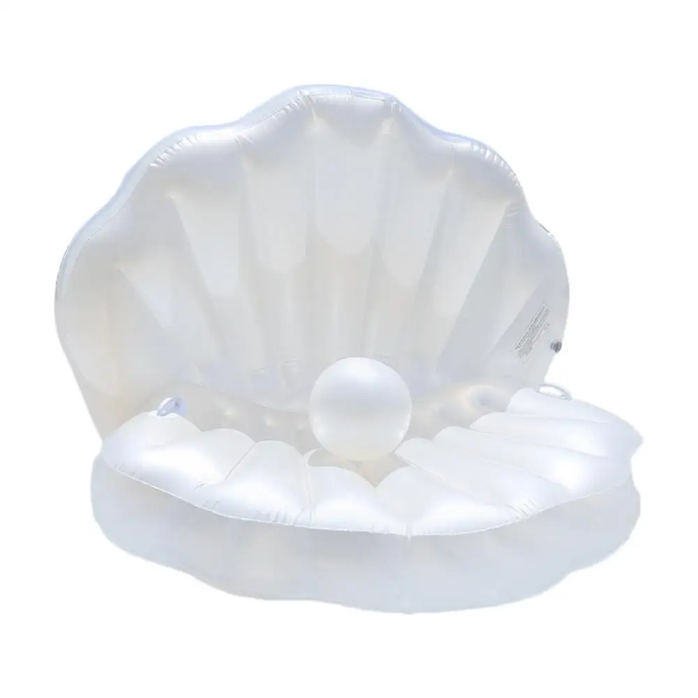 

Inflatable Couch New Shell Floating Row Pearl Ball Fan-shaped Air Seat Mermaid Water Inflatable Floating Bed With Air Pump