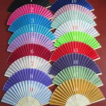 500 шт/партия искусство ручной работы китайский Шелковый складной бамбуковый веер вентиляторы Свадебные Фанаты