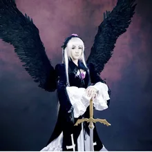 Trajes de cosplay de anime Japonés Rozen maiden Suigintou ropa (vestido de Blanco + top + falda + el collar + accesorio para el pelo)