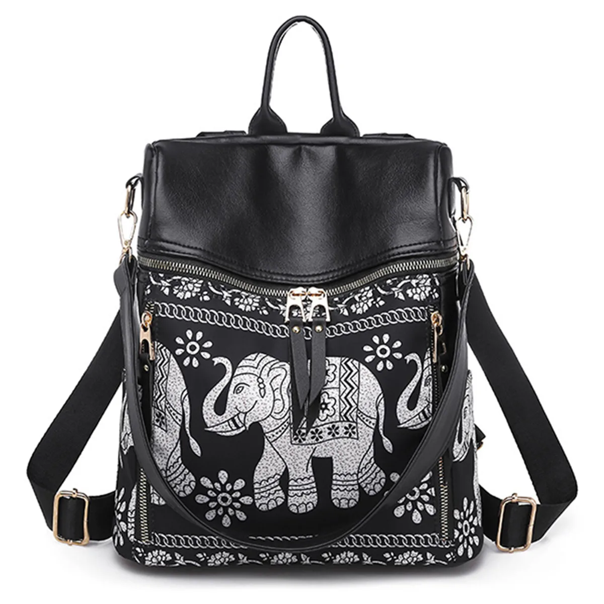 

Fashion Multifunction Women Backpack High Quality PU Leather Women Backpacks Brand Large Capacity Ladies Elephant Backpack 2019