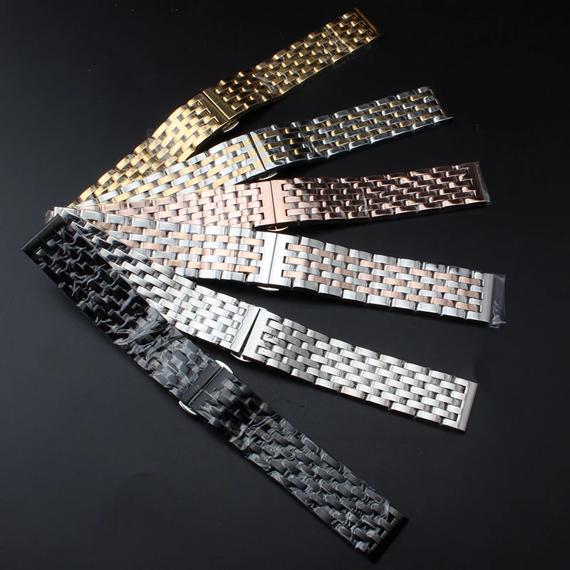New Fashion Watchband Bracelet for luxury Watches Men Women 20MM 22mm Strap straight end Black Silver