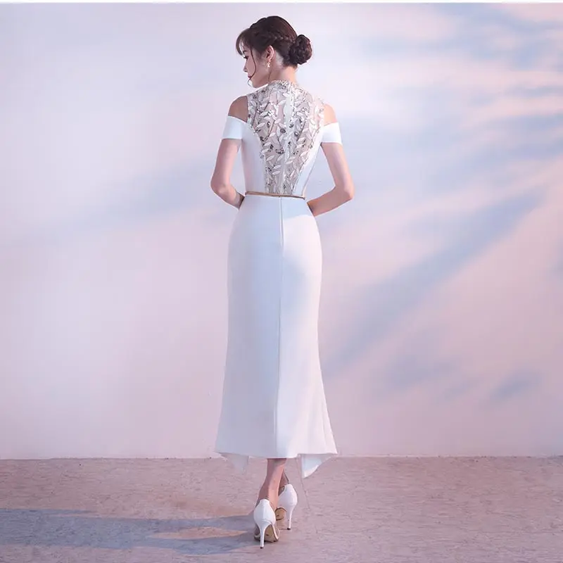 FADISTEE cocktail party prom Dresses Vestido de Festa lace ivory tea length style sexy see through backless