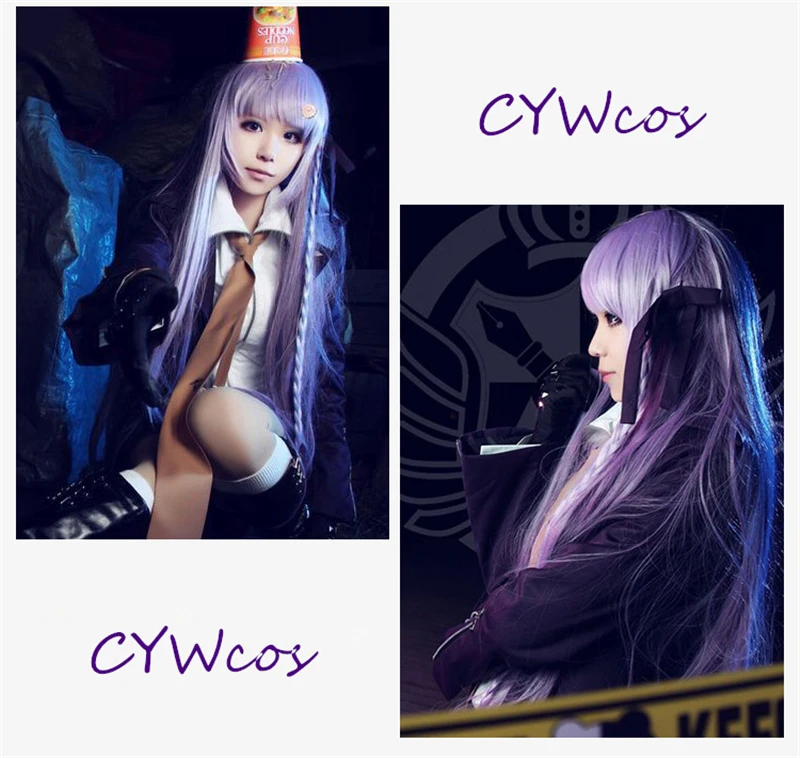 Danganronpa Косплэй Kirigiri Киоко Косплэй Хэллоуина Dangan Ronpa Косплэй форма костюмы, пальто + рубашка + юбка + галстук