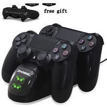 PS4 контроллер двойной зарядка через usb док-станция для зарядки для PS4/PS4 тонкий/PS4 Pro контроллер 2 шт. светодиодный свет бар(подарок