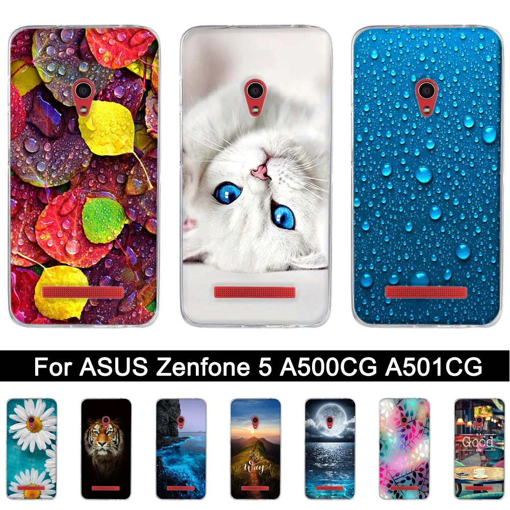 

Case for Asus ZenFone 5 5.0 inch Soft Silicone Print Paint Back Case Cover for Asus ZenFone 5 A500CG A501CG TPU Phone Shells Bag