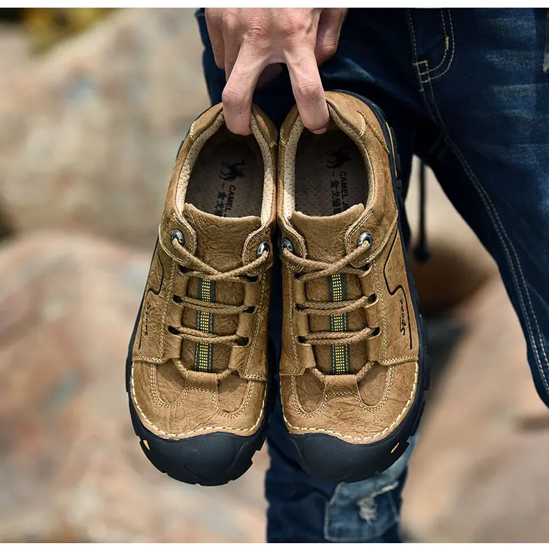 MANLI мужские треккинговые ботинки противоскользящие горные ботинки удобные кроссовки из натуральной кожи для мужчин прогулочные треккинговые