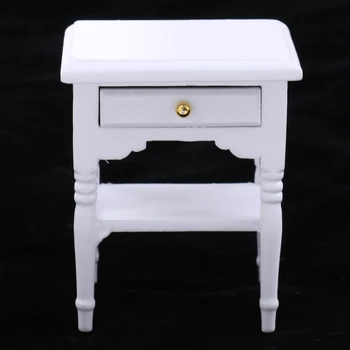 

1/12 Dollhouse Miniature Furniture Bedside Table Nightstand with Drawer