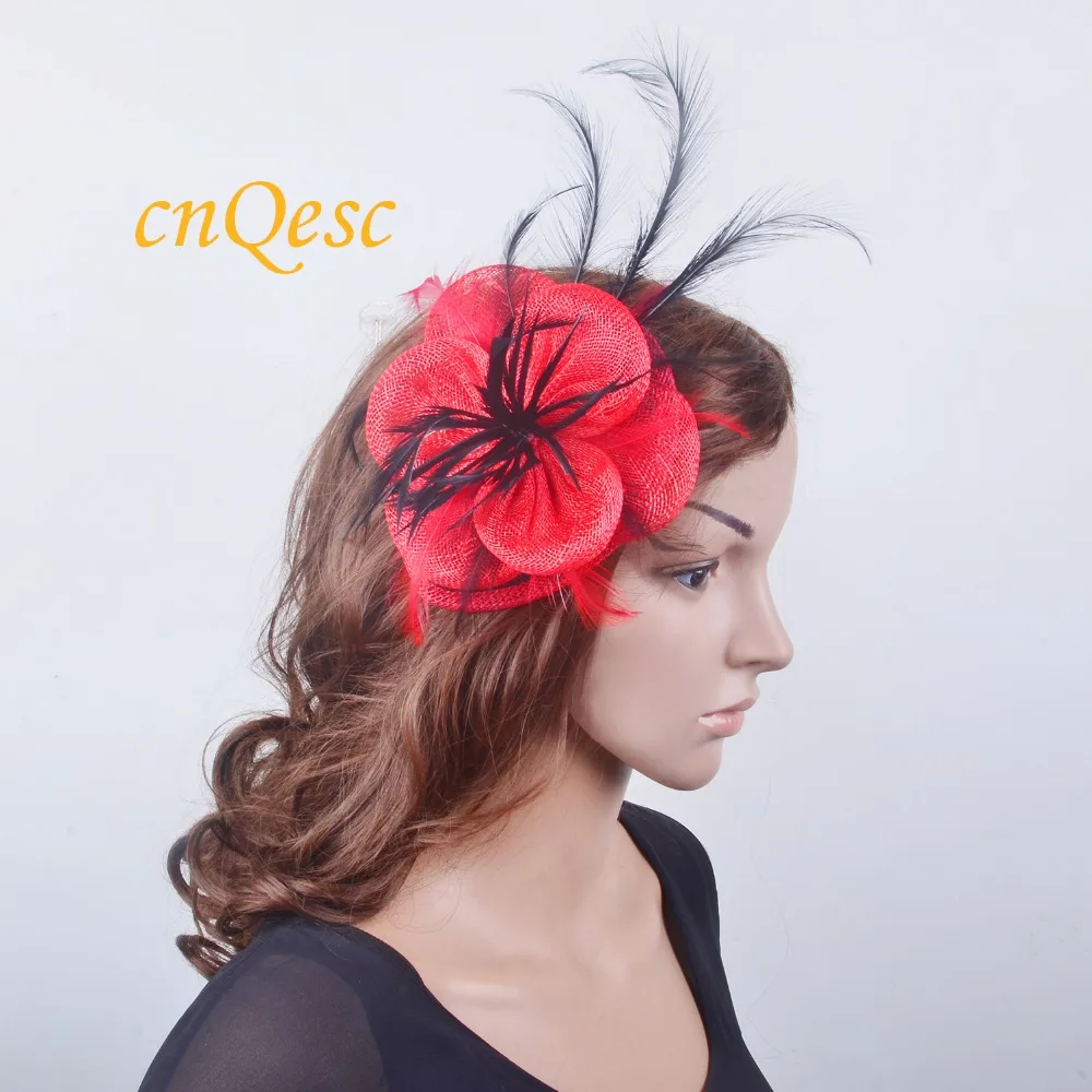 

NEW Fascinator/hair accessory/sinamay fascinator women's hat with long feather for wedding,party,Kentucky Derby.FREE SHIPPING.