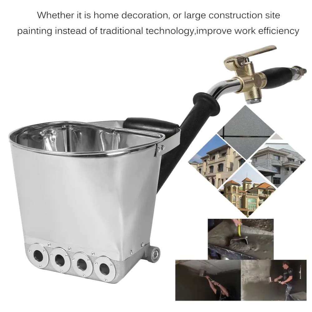 

Wall Mortar Sprayer Gun Stucco Shovel Hopper Ladle Cement Spray Gun Air Stucco Sprayer Plaster Hopper With Handle