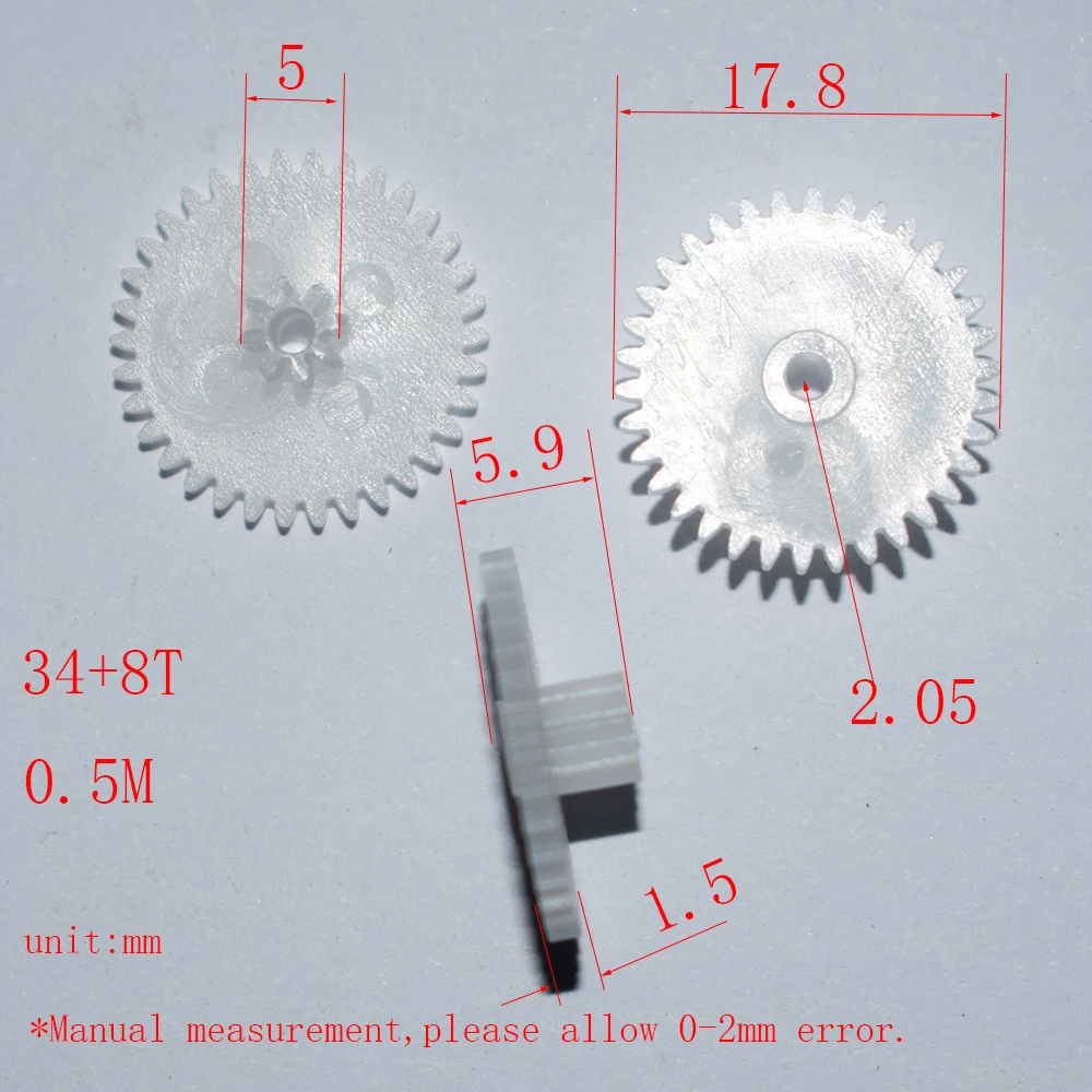 

10/100 шт. 34 + 8T 0,5 M 2,1 мм отверстие пластиковая Шестерня Радиоуправляемый автомобиль самолёт Робот детские игрушки для мальчиков diy Детские аксессуары Монтессори GP34082B
