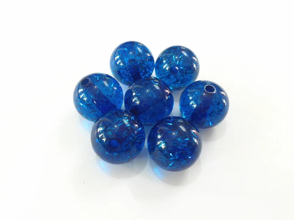 Wholesale ! 20mm 100pcs/lot Royalblue Chunky Resin Glitter Beads in