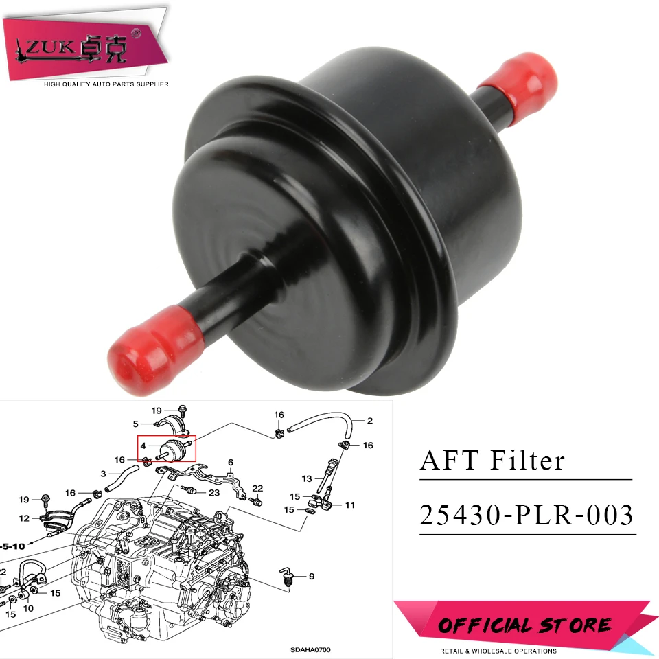 

ZUK Automatic Transmission Fluid Filter ATF Filter For CIVIC ACCORD CU2 Stream CRV Element FIT JAZZ CITY TSX MDX 25430-PLR-003