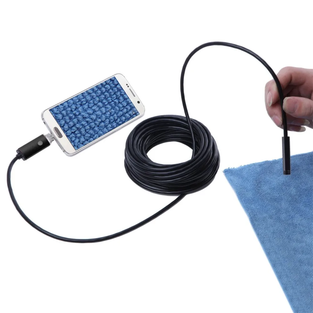 

6 LEDs Waterproof 10M 5.5mm Phone Mini USB Endoscope Inspection Camera Borescope Picture Capture Pipe For Android Phone PC