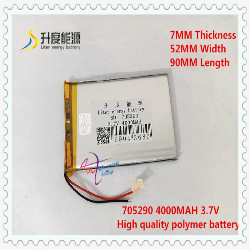 3 7 V 4000mAH 705290 (полимерный литий ионный/литий ионный аккумулятор) для Power bank tablet pc GPS