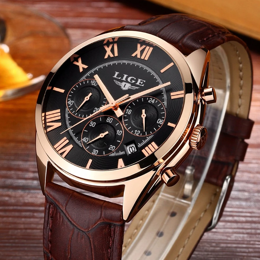Relojes Hombre LIGE Watch Men Top Luxury Brand Men's Business Quartz-watch Sport Casual Clock Men WristWatches Relogio Masculino