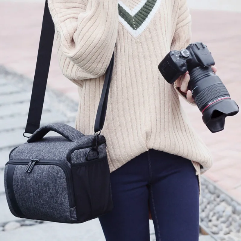 

DSLR Camera Bag Shoulder Case For Nikon P1000 D7200 D7100 P900 D5300 D3400 Canon 1300D 5D3 5D4 1100D 750D Waterproof Photo Bag