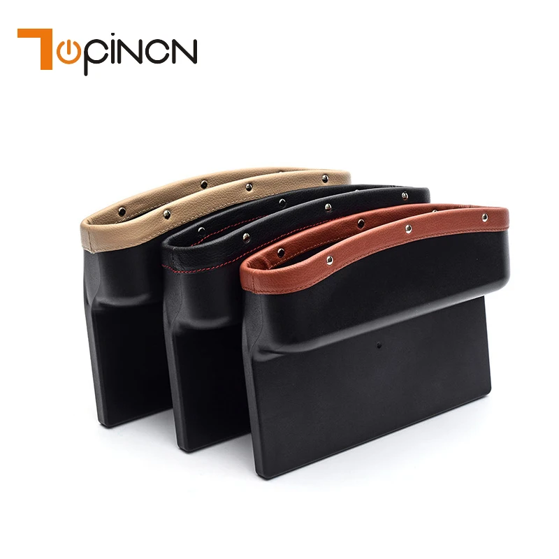 

Premium Car Seat Storage Box PU Leather Leak-Proof Car Organizer Storage Case Universal Car Seat Side Gap Container Storage Bag