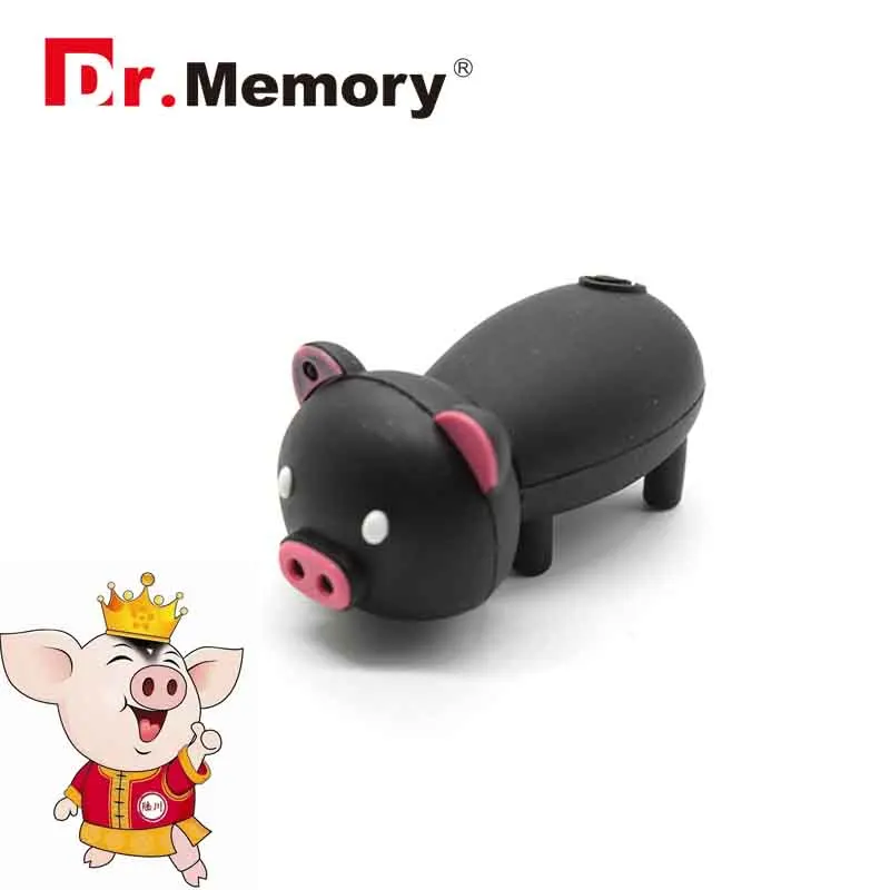 Black Pig Цветные Мультяшные мини USB флеш-накопители 32 Гб флешки 16 ГБ 8 ГБ 4 ГБ 32 ГБ USB флешки диск карты памяти животные флешки USB 2,0 - Цвет: Black Pig